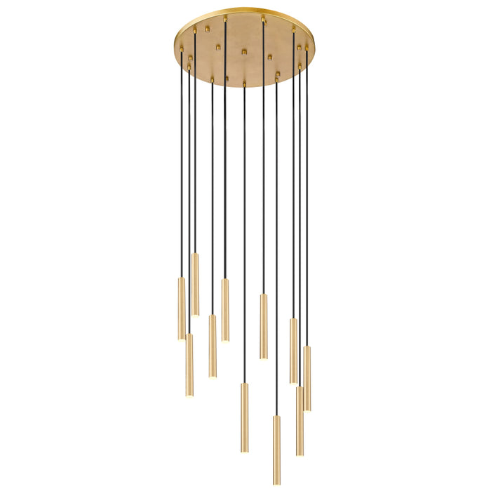 Z-Lite Forest 11 Light LED Round Pendant - Modern Gold - 12’’
