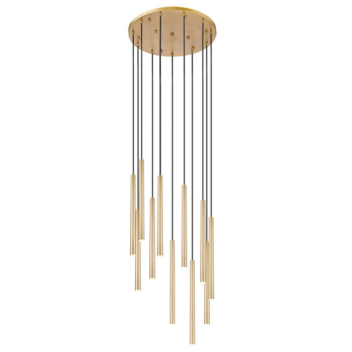 Z-Lite Forest 11 Light LED Round Pendant - Modern Gold - 24’’