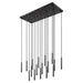 Z-Lite Forest 17 Light LED Rectangular Pendant - Matte Black - 12’’
