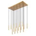 Z-Lite Forest 17 Light LED Rectangular Pendant - Modern Gold - 12’’