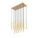 Z-Lite Forest 17 Light LED Rectangular Pendant - Modern Gold - 24’’