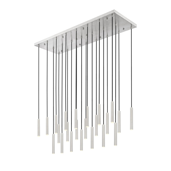 Z-Lite Forest 23 Light LED Rectangular Pendant - Brushed Nickel - 12’’