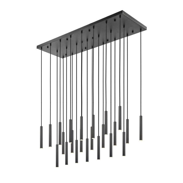 Z-Lite Forest 23 Light LED Rectangular Pendant - Matte Black - 12’’