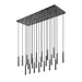 Z-Lite Forest 23 Light LED Rectangular Pendant - Matte Black - 12’’