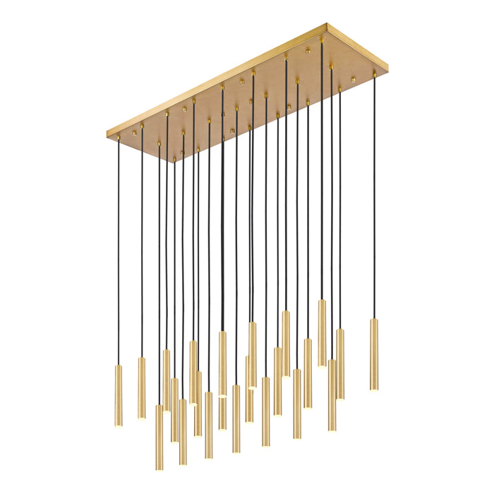 Z-Lite Forest 23 Light LED Rectangular Pendant - Modern Gold - 12’’