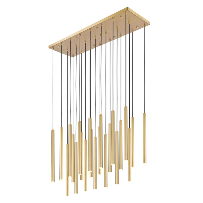 Z-Lite Forest 23 Light LED Rectangular Pendant - Modern Gold - 24’’