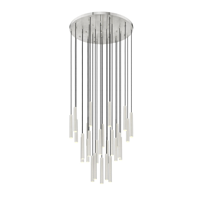 Z-Lite Forest 27 Light LED Round Pendant - Brushed Nickel - 12’’