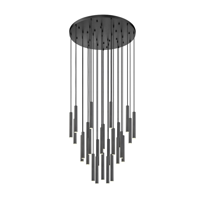 Z-Lite Forest 27 Light LED Round Pendant - Matte Black - 12’’