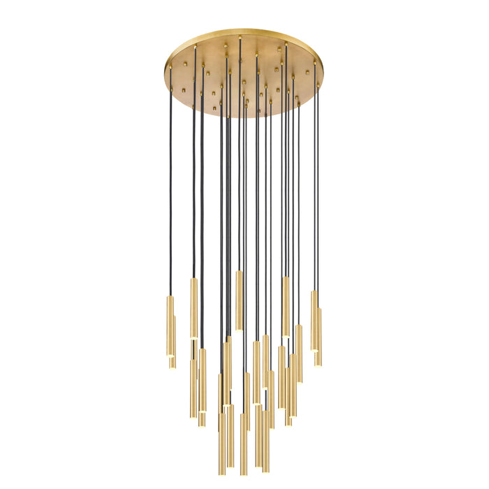 Z-Lite Forest 27 Light LED Round Pendant - Modern Gold - 12’’