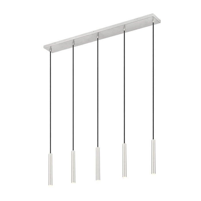 Z-Lite Forest 5 Light LED Linear Pendant - Brushed Nickel - 12’’