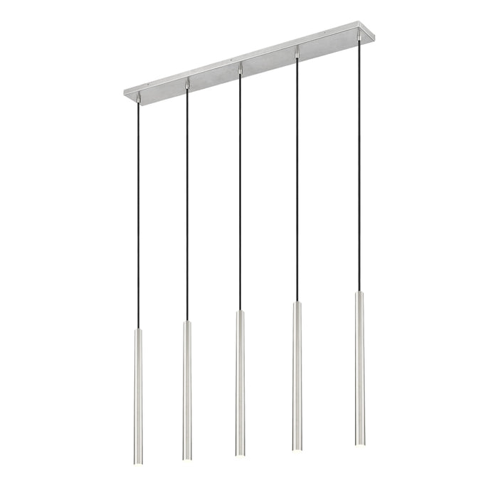 Z-Lite Forest 5 Light LED Linear Pendant - Brushed Nickel - 24’’