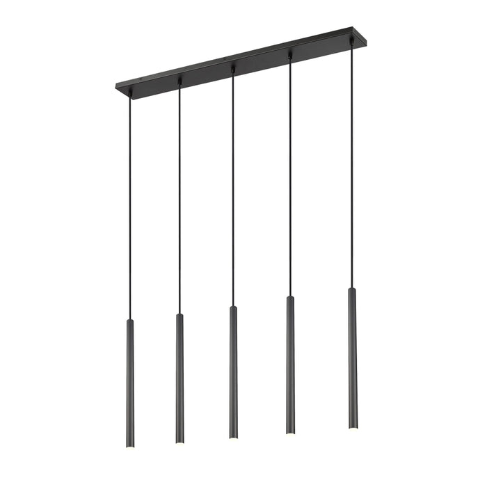 Z-Lite Forest 5 Light LED Linear Pendant - Matte Black - 24’’
