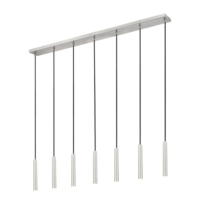 Z-Lite Forest 7 Light LED Linear Pendant - Brushed Nickel - 12’’