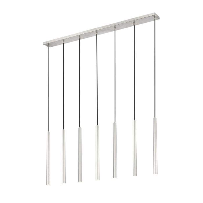 Z-Lite Forest 7 Light LED Linear Pendant - Brushed Nickel - 24’’