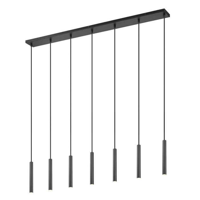 Z-Lite Forest 7 Light LED Linear Pendant - Matte Black - 12’’