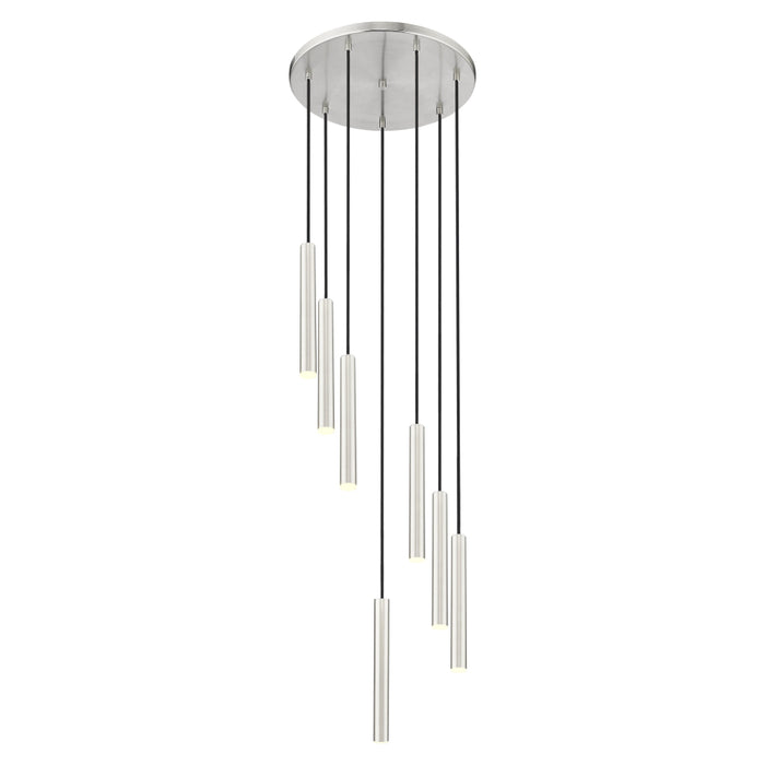 Z-Lite Forest 7 Light LED Round Pendant - Brushed Nickel - 12’’