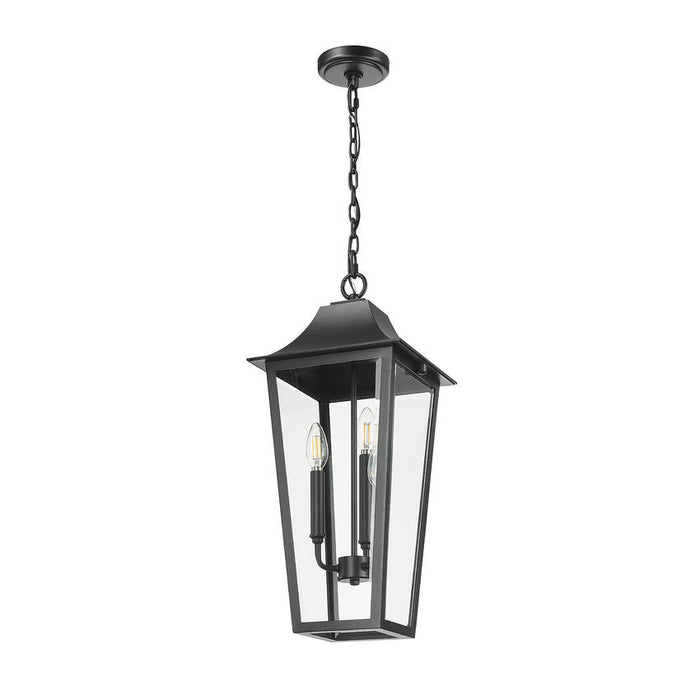 Z-Lite Gannon Outdoor Pendant Black 3 Light 5008CHB-BK | theLightShop