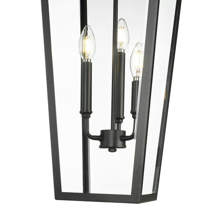 Z-Lite Gannon Outdoor Pendant Black 3 Light 5008CHXL-BK | theLightShop