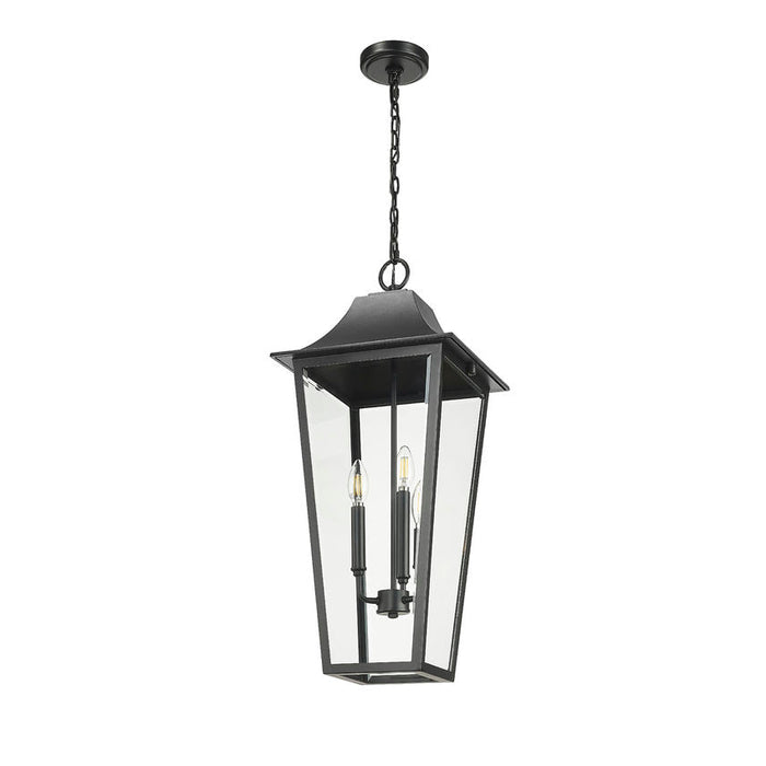 Z-Lite Gannon Outdoor Pendant Black 3 Light 5008CHXL-BK | theLightShop