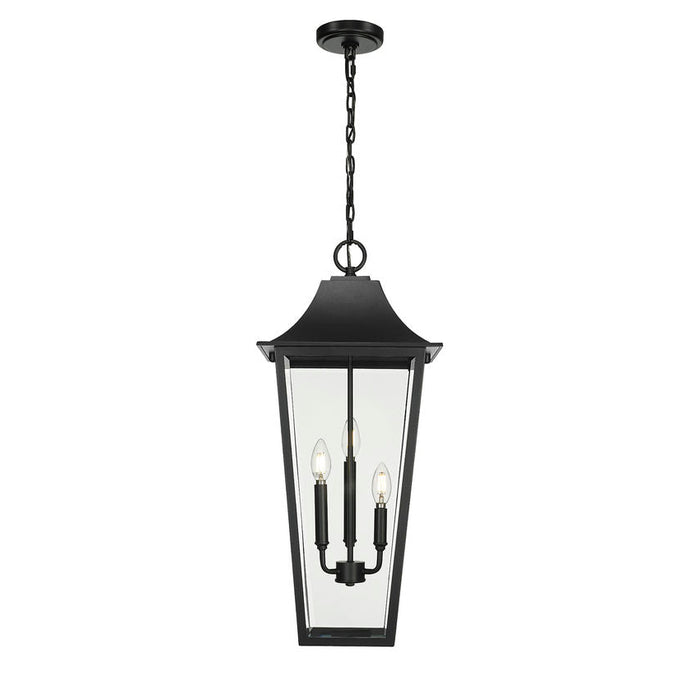 Z-Lite Gannon Outdoor Pendant Black 3 Light 5008CHXL-BK | theLightShop