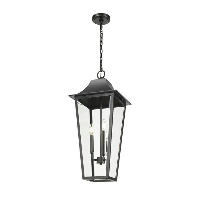 Z-Lite Gannon Outdoor Pendant Black 3 Light 5008CHXL-BK | theLightShop