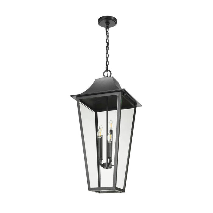 Z-Lite Gannon Outdoor Pendant Black 5 Light 5008CHXXL-BK | theLightShop