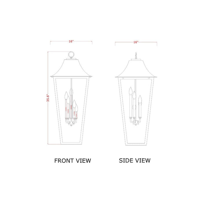 Z-Lite Gannon Outdoor Pendant Black 5 Light 5008CHXXL-BK | theLightShop