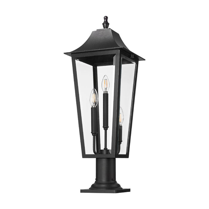 Z-Lite Gannon Outdoor Pier Mounted Fixture Black 3 Light 5008PHBR-533PM-BK | theLightShop