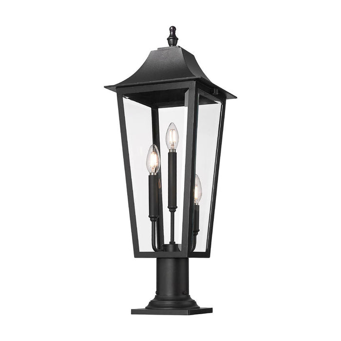 Z-Lite Gannon Outdoor Pier Mounted Fixture Black 3 Light 5008PHBR-533PM-BK | theLightShop