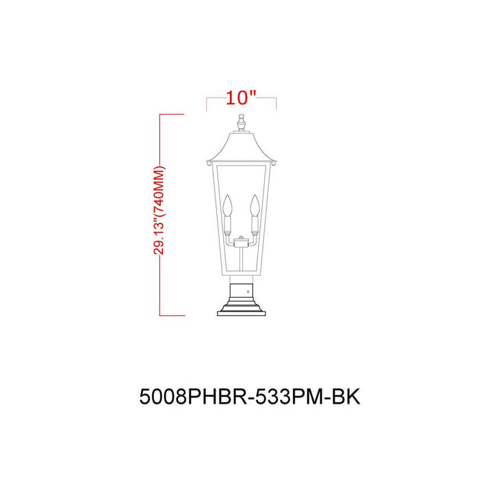 Z-Lite Gannon Outdoor Pier Mounted Fixture Black 3 Light 5008PHBR-533PM-BK | theLightShop