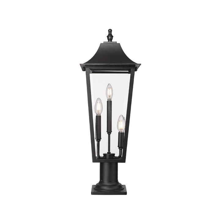 Z-Lite Gannon Outdoor Pier Mounted Fixture Black 3 Light 5008PHBR-533PM-BK | theLightShop