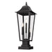 Z-Lite Gannon Outdoor Pier Mounted Fixture Black 3 Light 5008PHBS-SQPM-BK | theLightShop