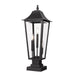 Z-Lite Gannon Outdoor Pier Mounted Fixture Black 3 Light 5008PHBS-SQPM-BK | theLightShop