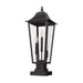 Z-Lite Gannon Outdoor Pier Mounted Fixture Black 3 Light 5008PHBS-SQPM-BK | theLightShop