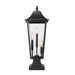 Z-Lite Gannon Outdoor Pier Mounted Fixture Black 3 Light 5008PHBS-SQPM-BK | theLightShop