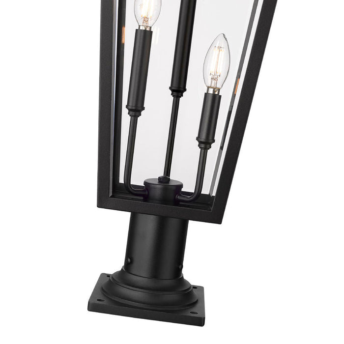 Z-Lite Gannon Outdoor Pier Mounted Fixture Black 3 Light 5008PHXLR-533PM-BK | theLightShop