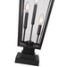 Z-Lite Gannon Outdoor Pier Mounted Fixture Black 3 Light 5008PHXLS-SQPM-BK | theLightShop