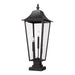 Z-Lite Gannon Outdoor Pier Mounted Fixture Black 3 Light 5008PHXLS-SQPM-BK | theLightShop