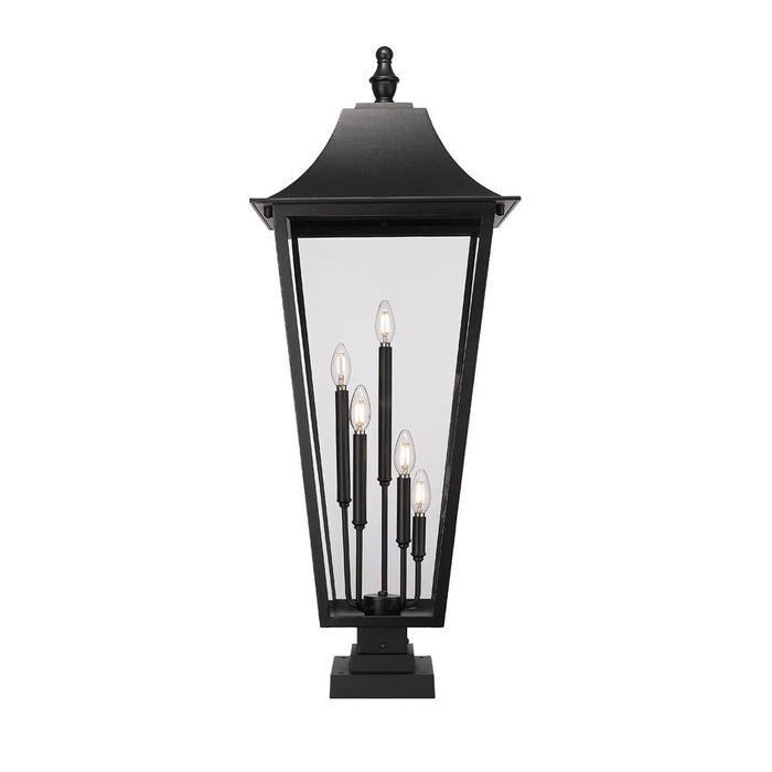 Z-Lite Gannon Outdoor Pier Mounted Fixture Black 5 Light 5008PHXXLS-SQPM-BK | theLightShop