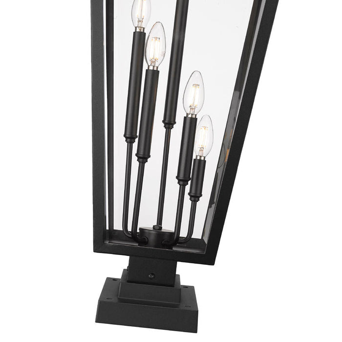 Z-Lite Gannon Outdoor Pier Mounted Fixture Black 5 Light 5008PHXXLS-SQPM-BK | theLightShop