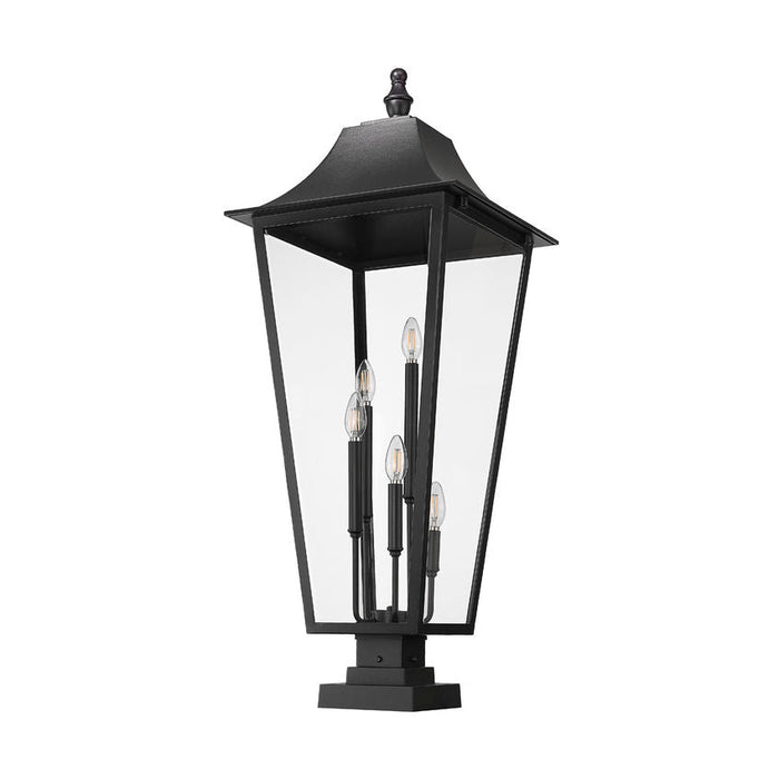 Z-Lite Gannon Outdoor Pier Mounted Fixture Black 5 Light 5008PHXXLS-SQPM-BK | theLightShop