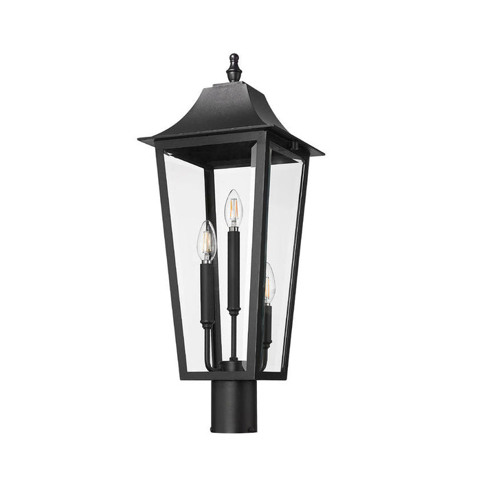 Z-Lite Gannon Outdoor Post Mount Fixture Black 3 Light 5008PHBR-BK | theLightShop
