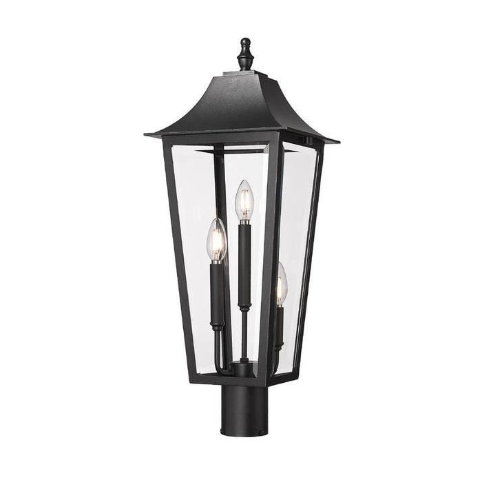 Z-Lite Gannon Outdoor Post Mount Fixture Black 3 Light 5008PHBR-BK | theLightShop