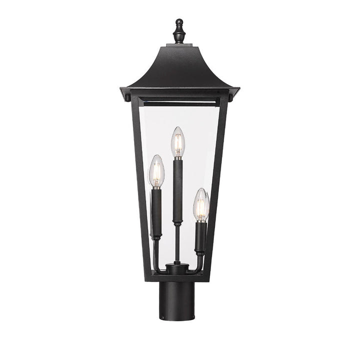 Z-Lite Gannon Outdoor Post Mount Fixture Black 3 Light 5008PHBR-BK | theLightShop