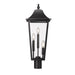 Z-Lite Gannon Outdoor Post Mount Fixture Black 3 Light 5008PHBR-BK | theLightShop