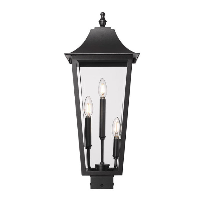 Z-Lite Gannon Outdoor Post Mount Fixture Black 3 Light 5008PHBS-BK | theLightShop