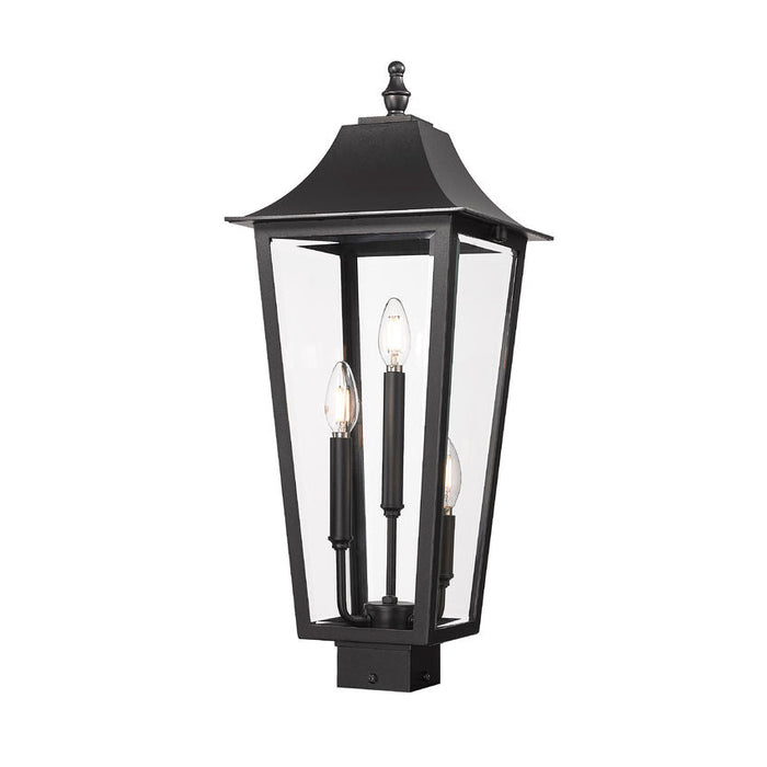 Z-Lite Gannon Outdoor Post Mount Fixture Black 3 Light 5008PHBS-BK | theLightShop