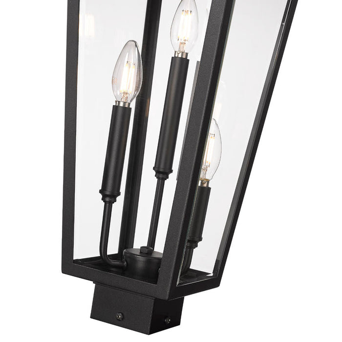 Z-Lite Gannon Outdoor Post Mount Fixture Black 3 Light 5008PHBS-BK | theLightShop