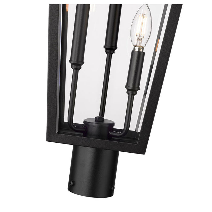 Z-Lite Gannon Outdoor Post Mount Fixture Black 3 Light 5008PHXLR-BK | theLightShop