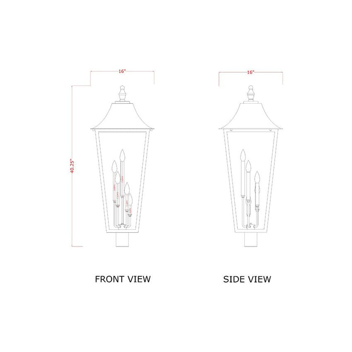 Z-Lite Gannon Outdoor Post Mount Fixture Black 5 Light 5008PHXXLR-BK | theLightShop